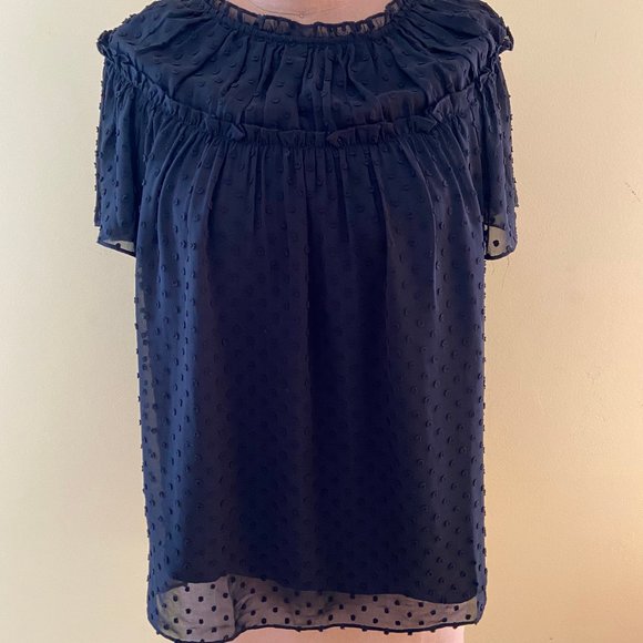 J. Crew Gathered Bib Top in Drapey Swiss Dot Top NWT Size: M - Picture 1 of 5